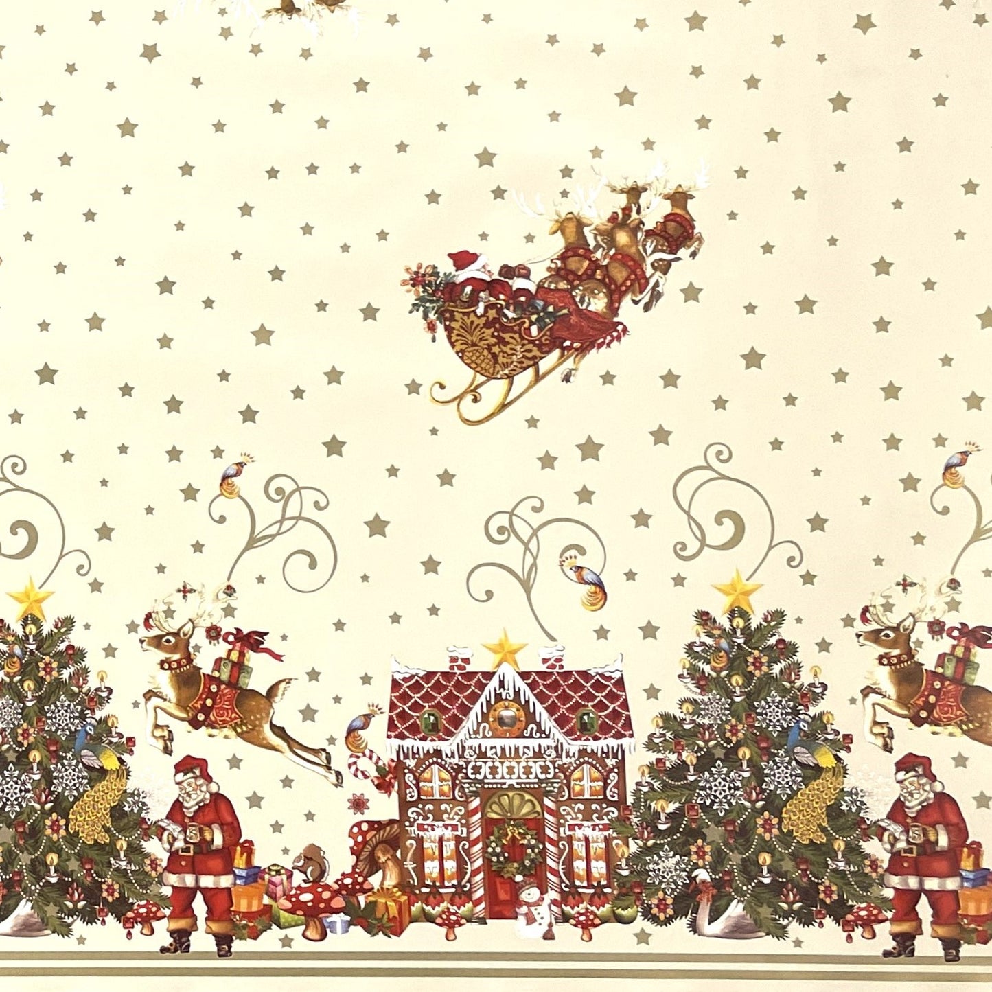 KEVKUS Wachstuch Tischdecke K23A beige Weihnachten Advent wählbar in eckig, rund und oval -