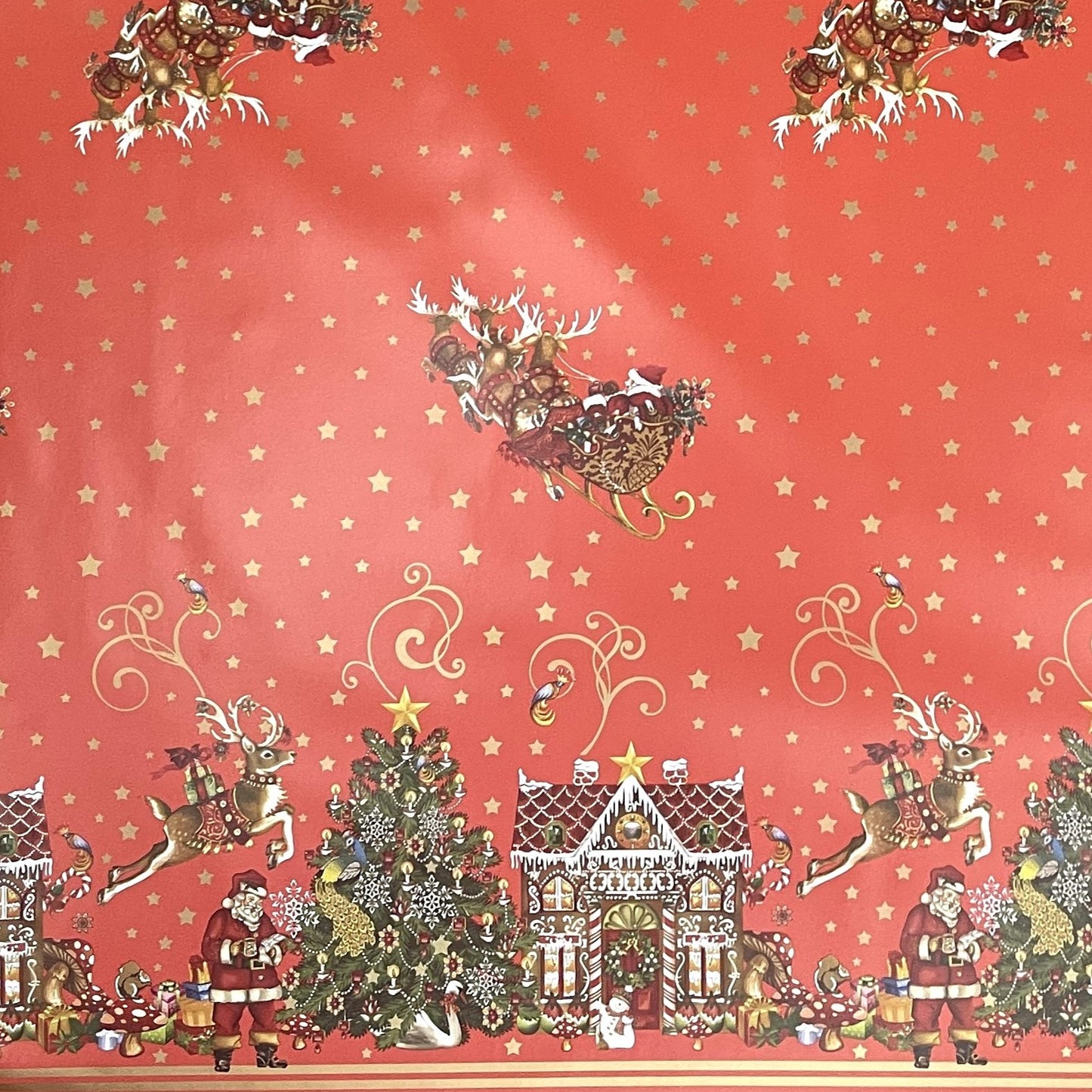 KEVKUS Wachstuch Tischdecke K23B rot Weihnachten Advent wählbar in eckig, rund und oval -