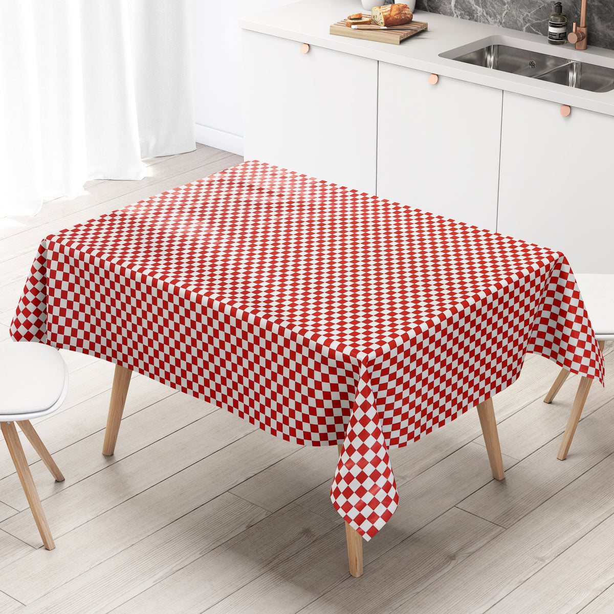 Wachstuch Tischdecke KE47610 rot kariert Karo eckig rund oval –