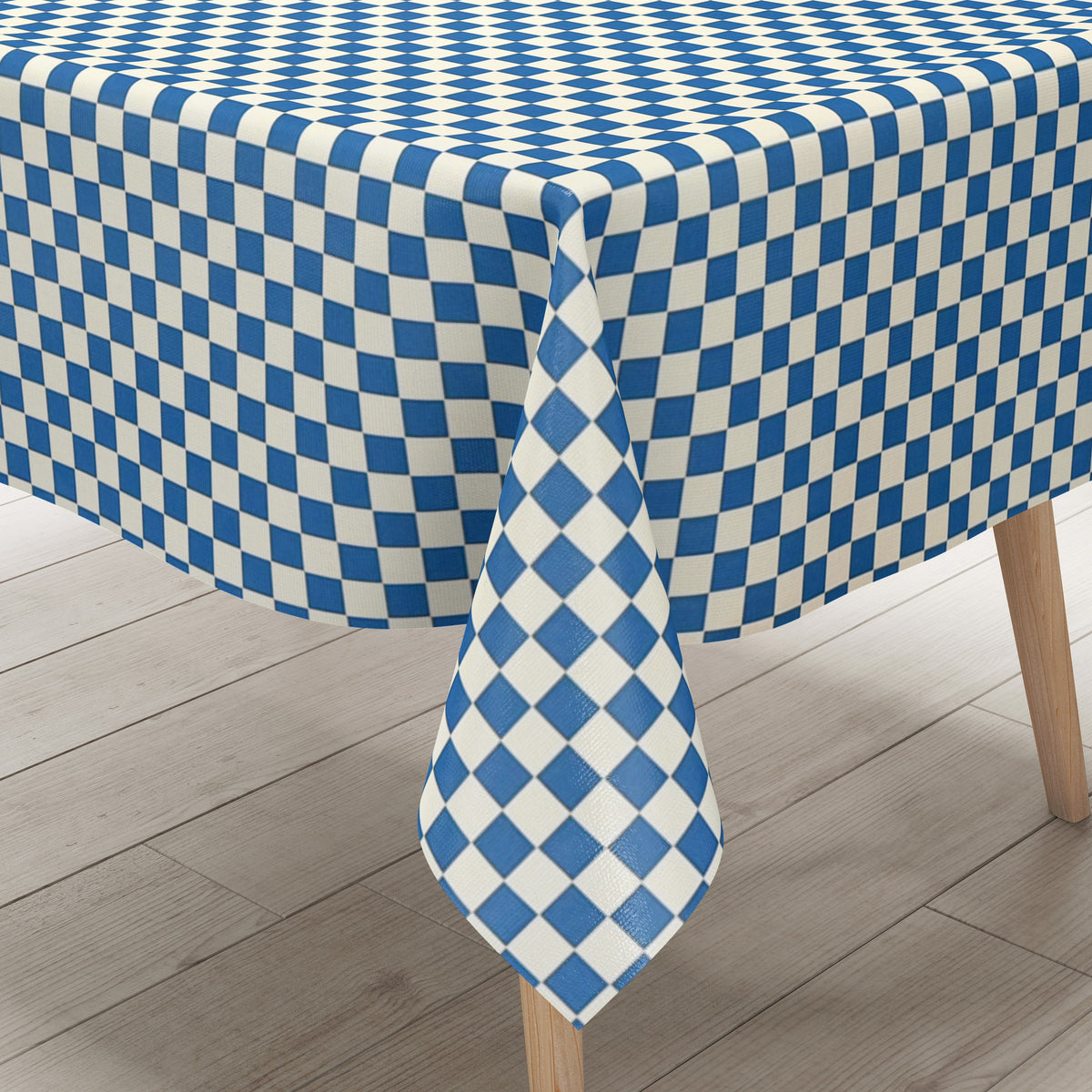 Wachstuch Tischdecke KE47620 blau weiß kariert Karo eckig rund oval –