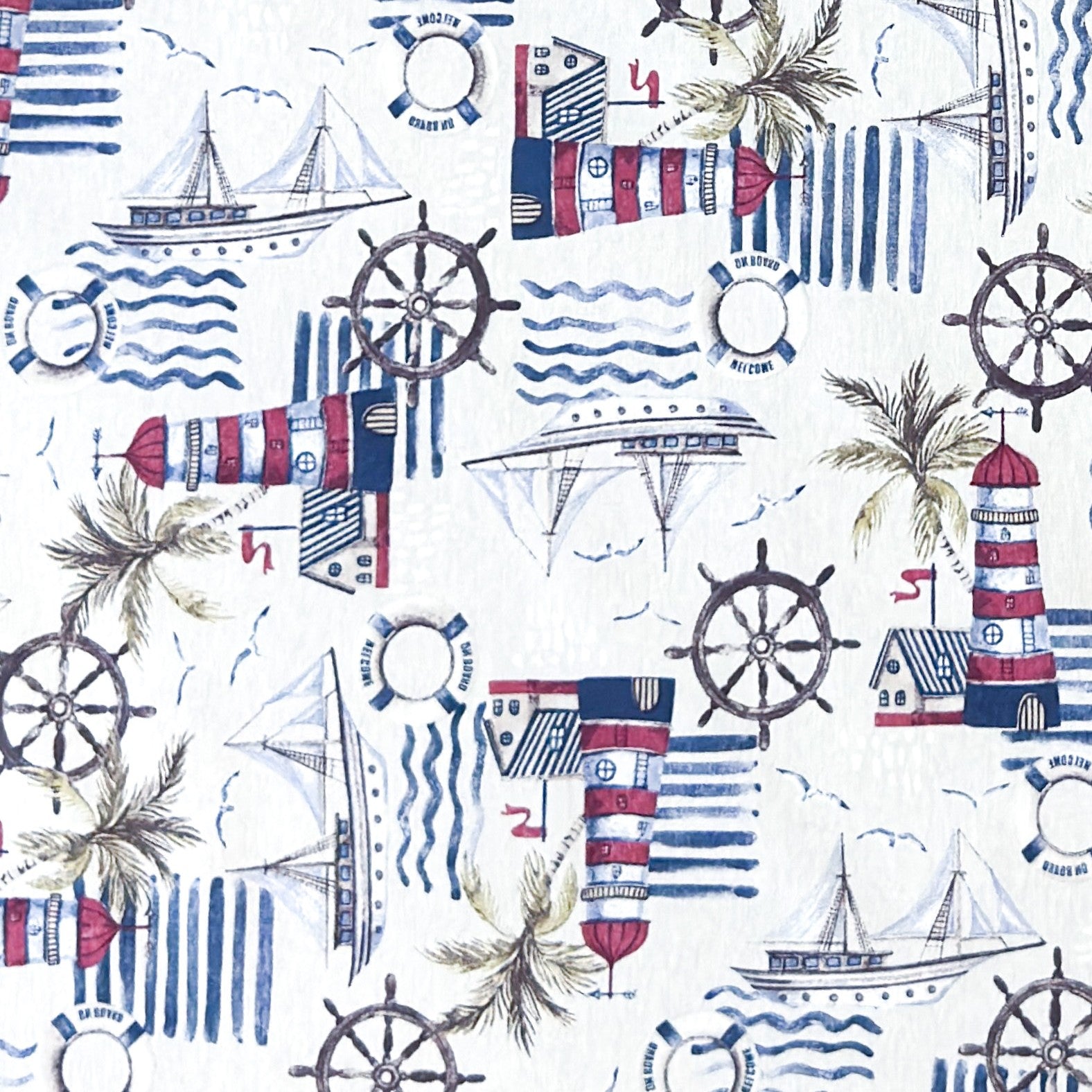 Beschichtete Baumwolle Jacquard Segelboot maritim