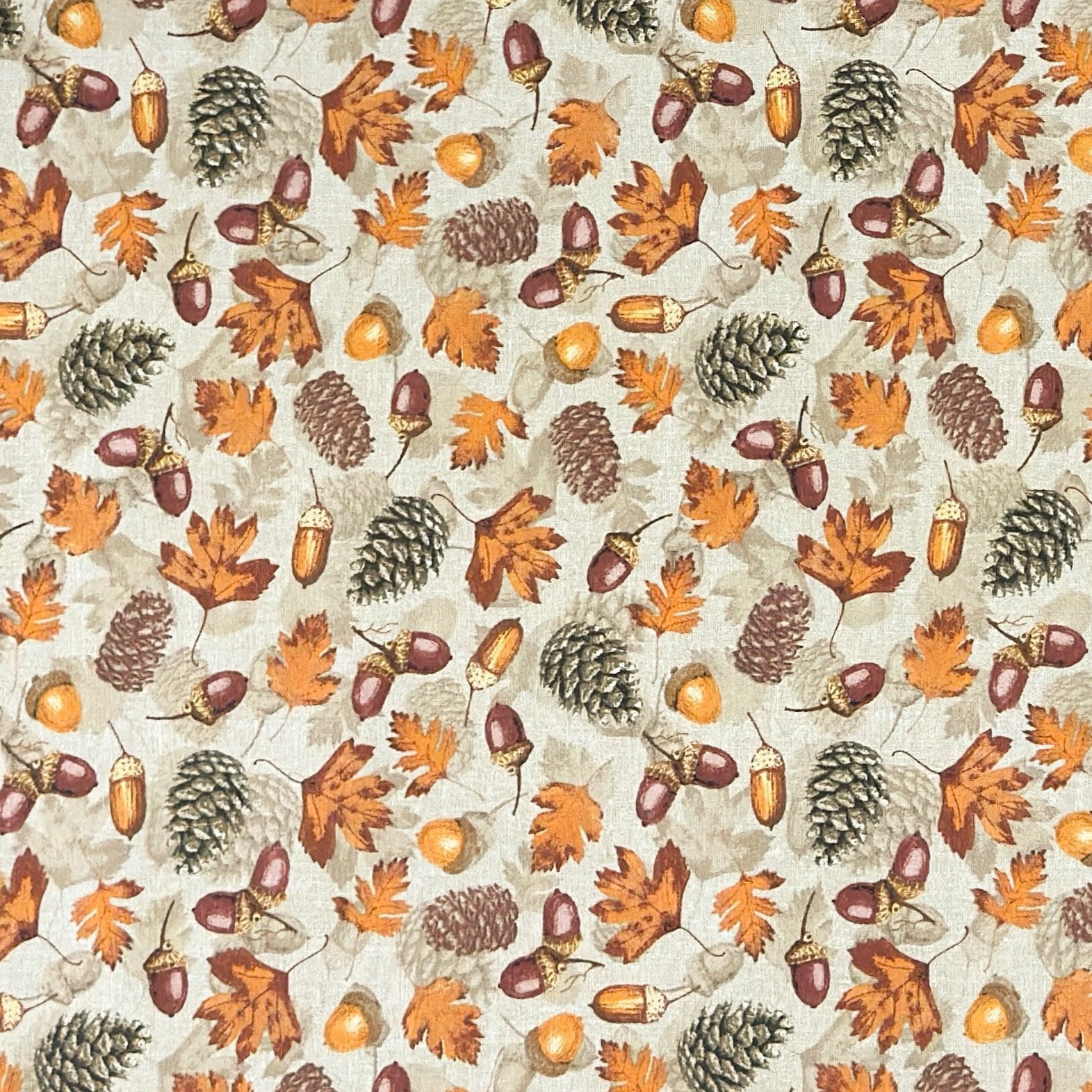 Tischdecke beschichtete Baumwolle HErbst Eicheln Laub