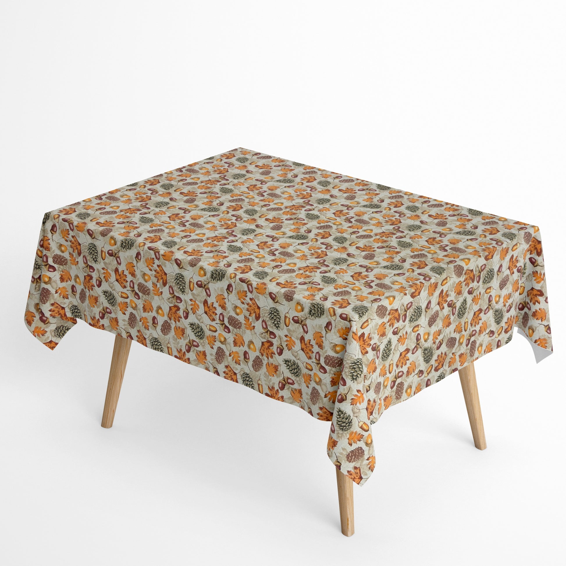 Tischdecke beschichtete Baumwolle HErbst Eicheln Laub