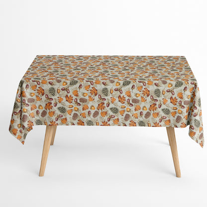 Tischdecke beschichtete Baumwolle HErbst Eicheln Laub