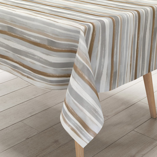Wachstuch Tischdecke streifen bronze silber