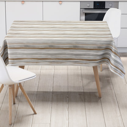Wachstuch Tischdecke streifen bronze silber