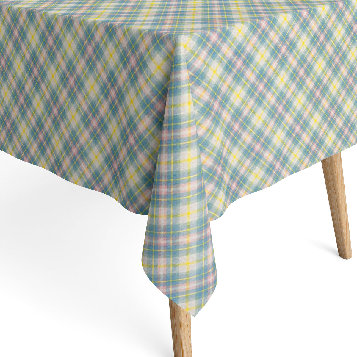 fleckenabweisende beschichtete Baumwoll Tischdecke pastellfarben kariert