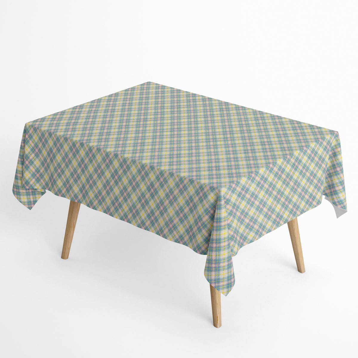 fleckenabweisende beschichtete Baumwoll Tischdecke pastellfarben kariert