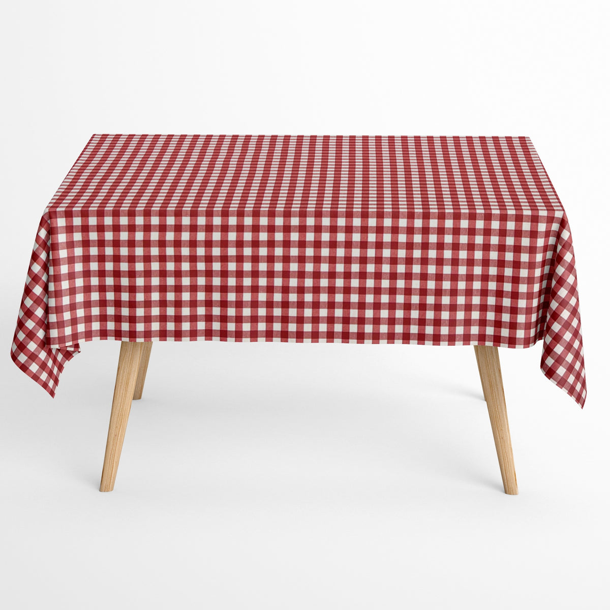 Qelus Weihnachtstischdecke – Kariert, 140x140 Cm, Aus Baumwollmischung, Abwaschbar, Rot-Grün Baumwoll-Polyester Tischtuch