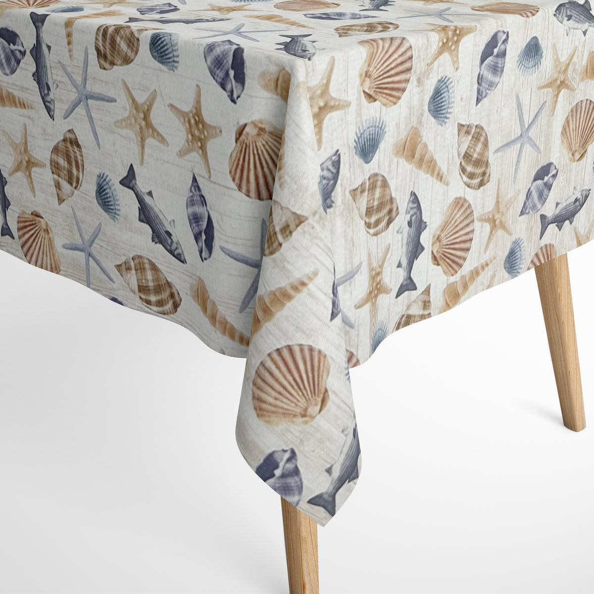 Jacquard Tischdecke aus beschichteter Baumwolle mit Fleckenschutz OCEA –