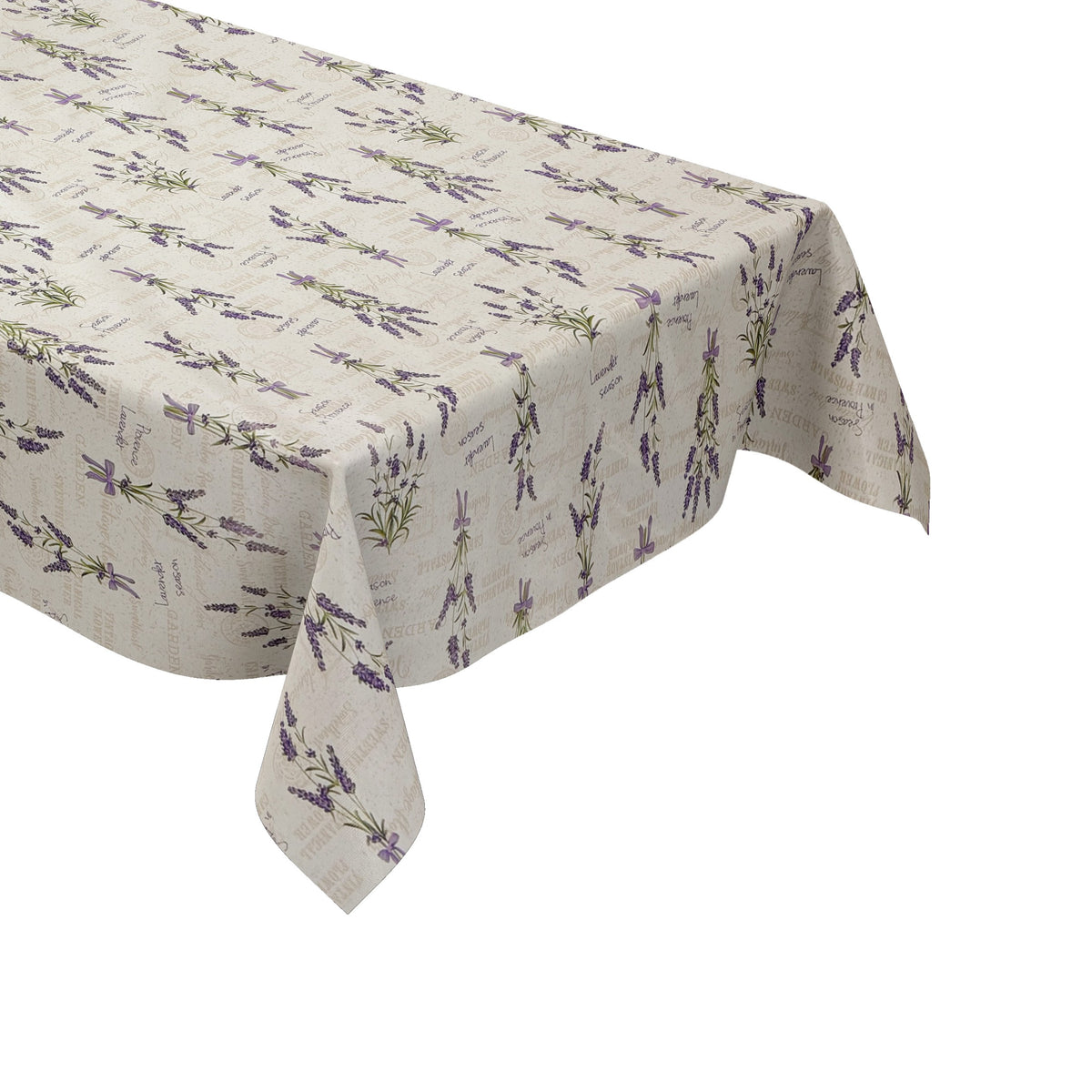 Wachstuch Tischdecke 160 cm Breite Übergröße P1010-1 beige Lavendel Pr –