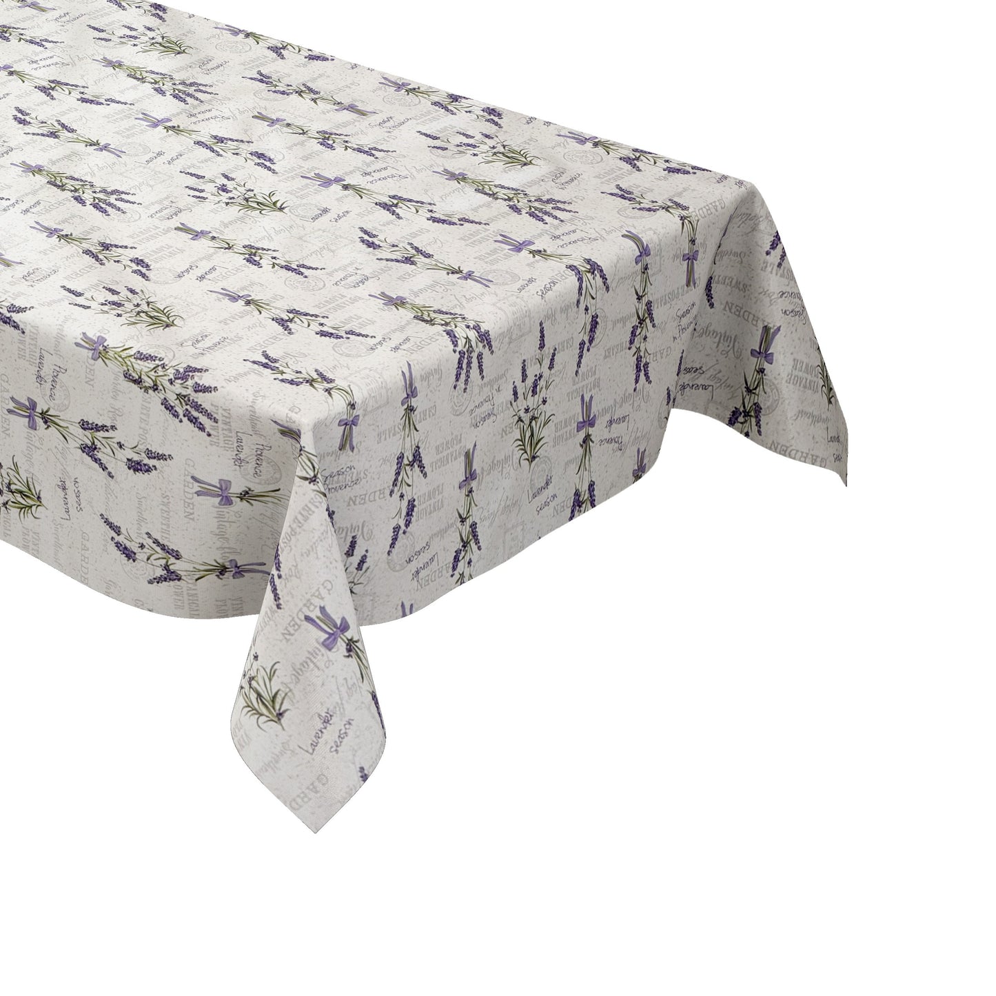 Wachstuch Tischdecke 160 cm Breite Übergröße P1010-2 silber Lavendel Provence Blüten Sommer eckig rund oval