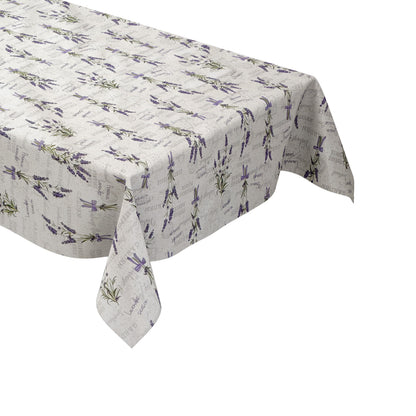 Wachstuch Tischdecke 160 cm Breite Übergröße P1010-2 silber Lavendel Provence Blüten Sommer eckig rund oval