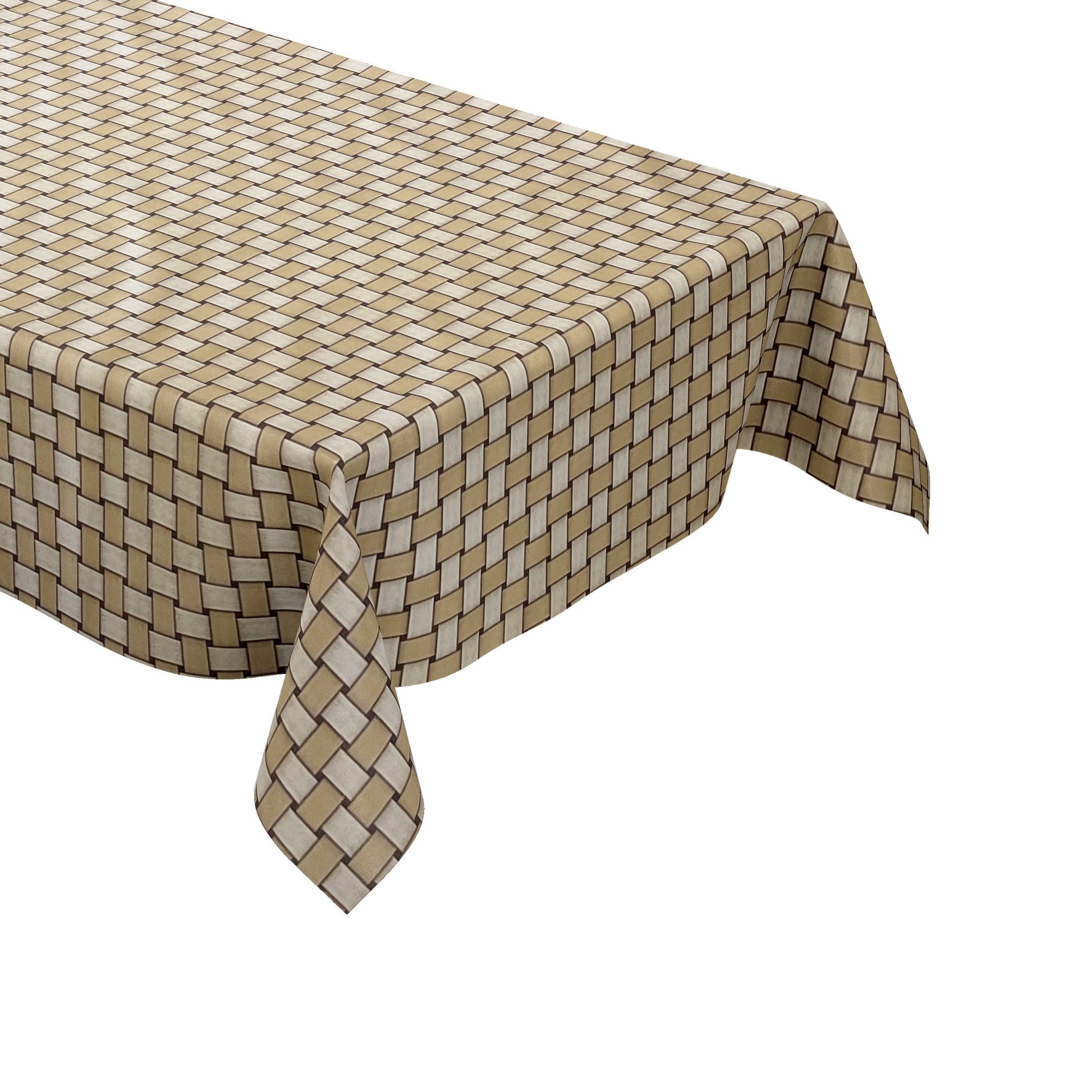 Wachstuch Tischdecke Rattan Optik beige