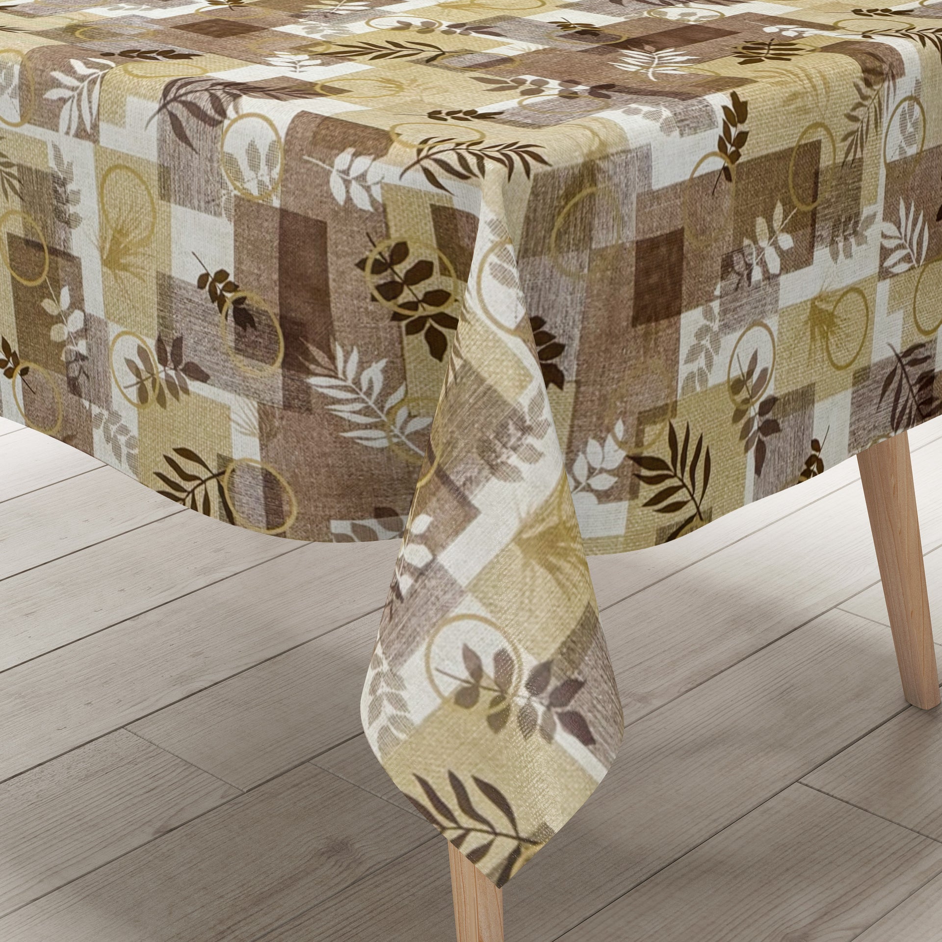 KEVKUS Nappe En Toile Cirée 36798 Feuilles D'automne Beige Marron