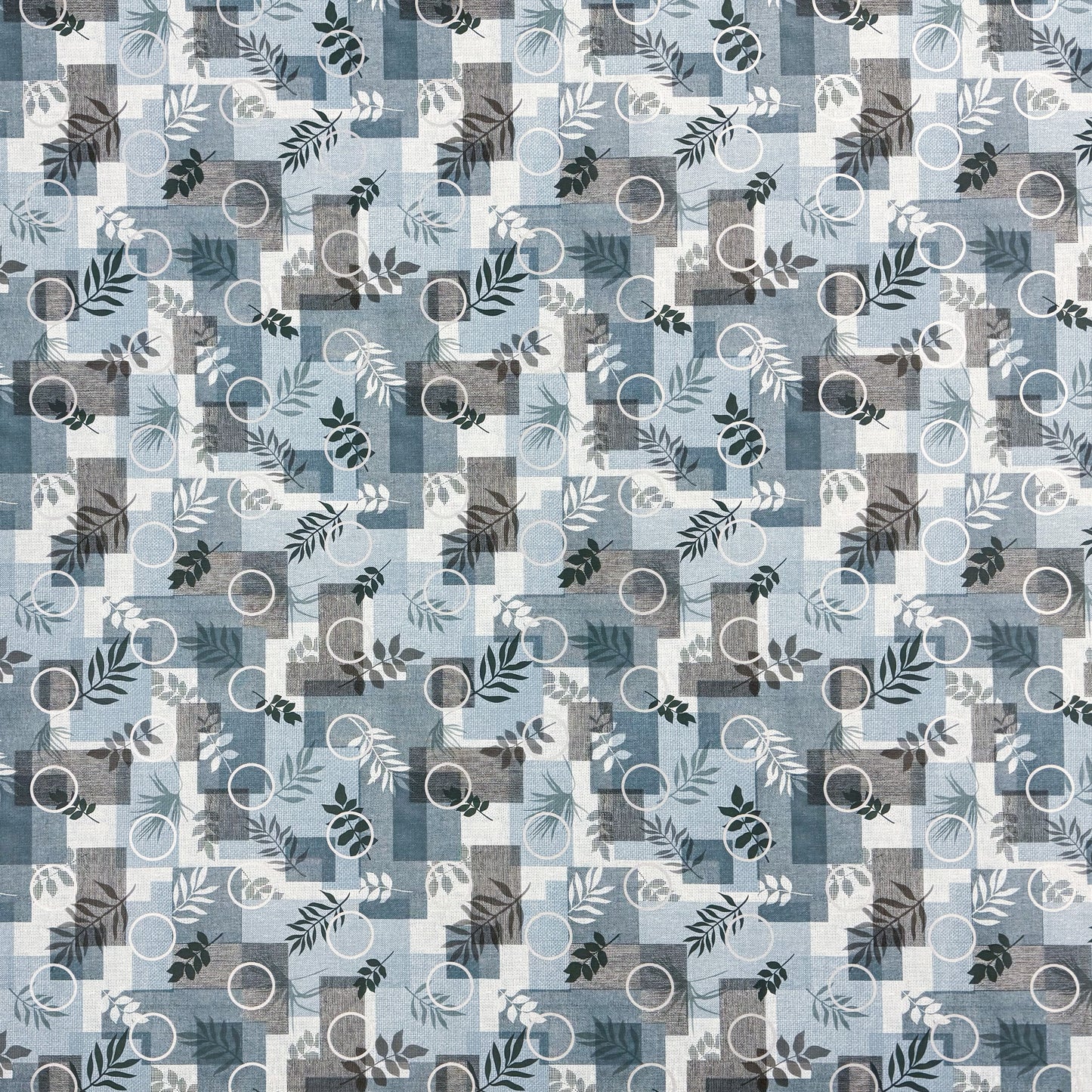 Wachstuch Tischdecke 160 cm Breite Übergröße geprägt P1112-2 blau Blätter Herbst eckig rund oval