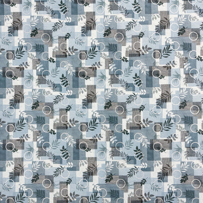 Wachstuch Tischdecke 160 cm Breite Übergröße geprägt P1112-2 blau Blätter Herbst eckig rund oval