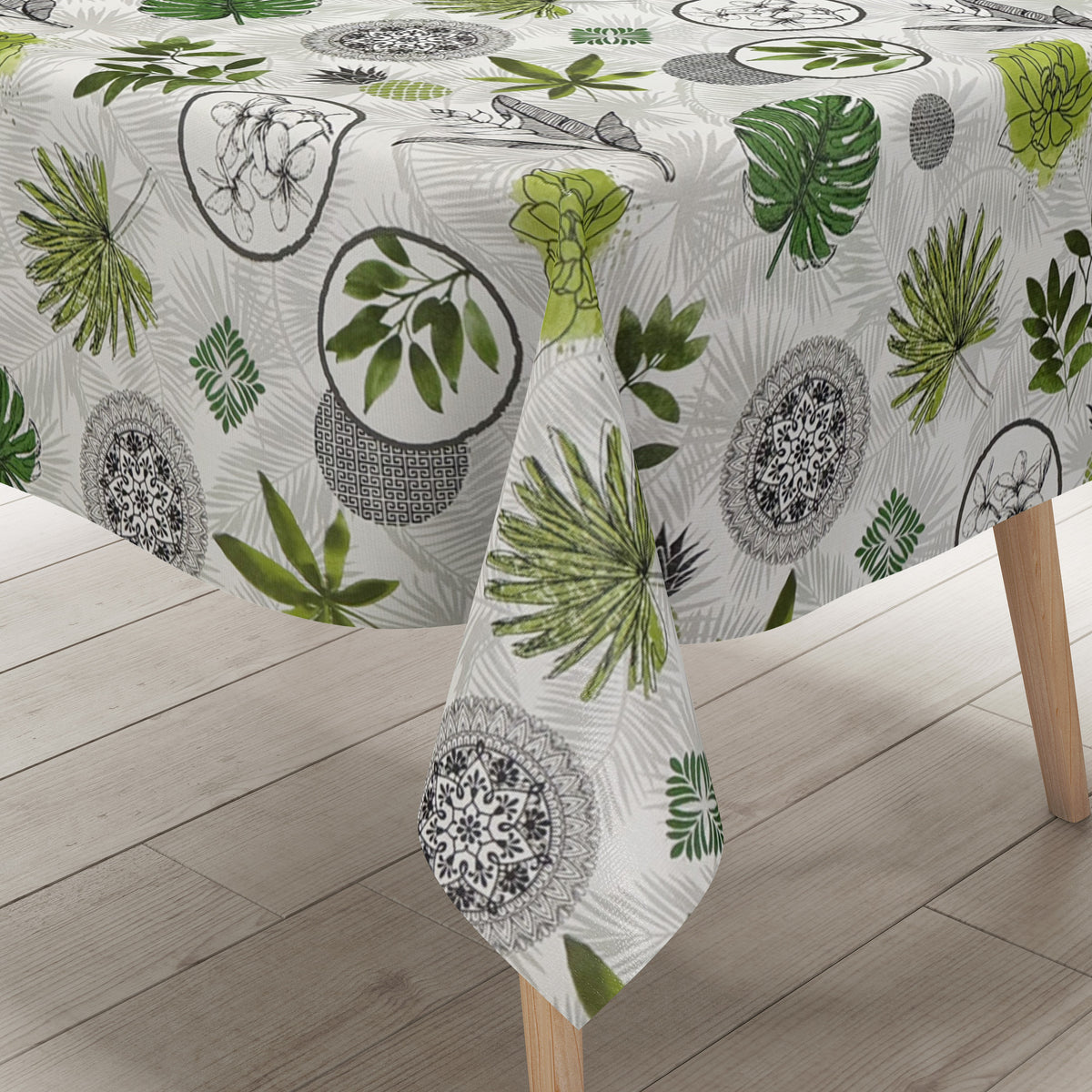 Wachstuch Tischdecke 160 cm Breite Übergröße P1127-1 Dschungel Monster –