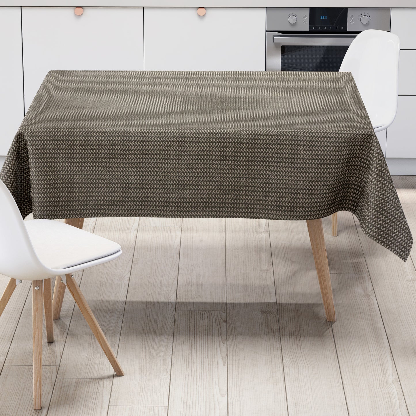 Wachstuch Tischdecke Schlingenoptik braun beige