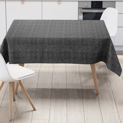 Wachstuch Tischdecke Schlinenoptk schwarz weiß