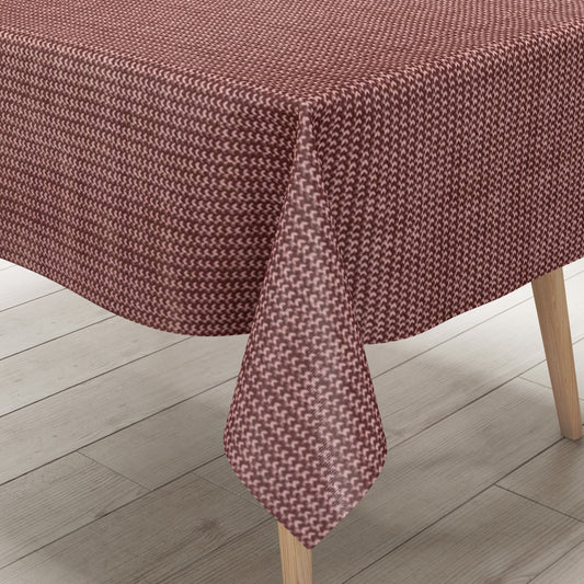 Wachstuch Tischdecke geprägt P1136-3 bordeauxrot Schlingenoptik eckig rund oval