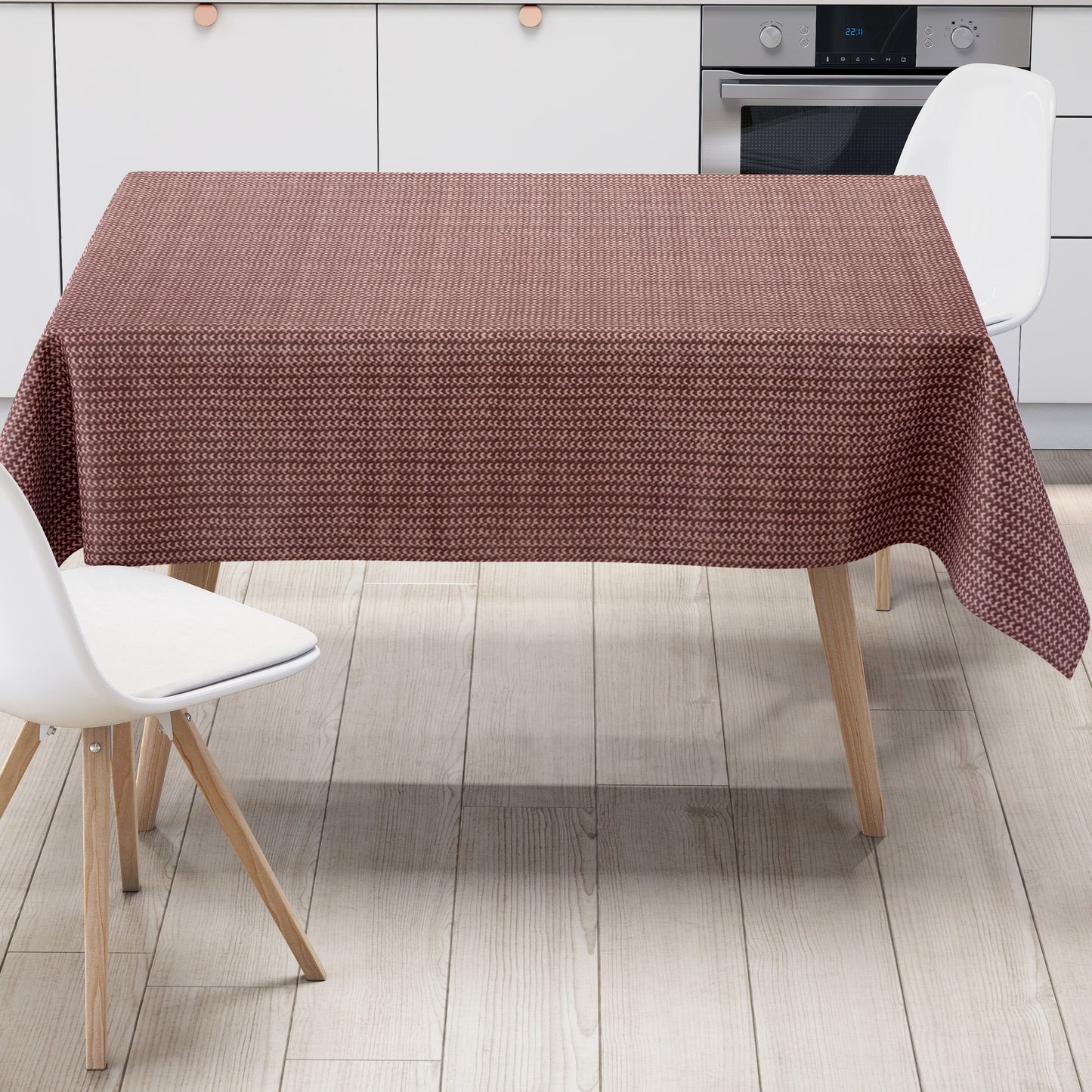 Wachstuch Tischdecke geprägt P1136-3 bordeauxrot Schlingenoptik eckig rund oval