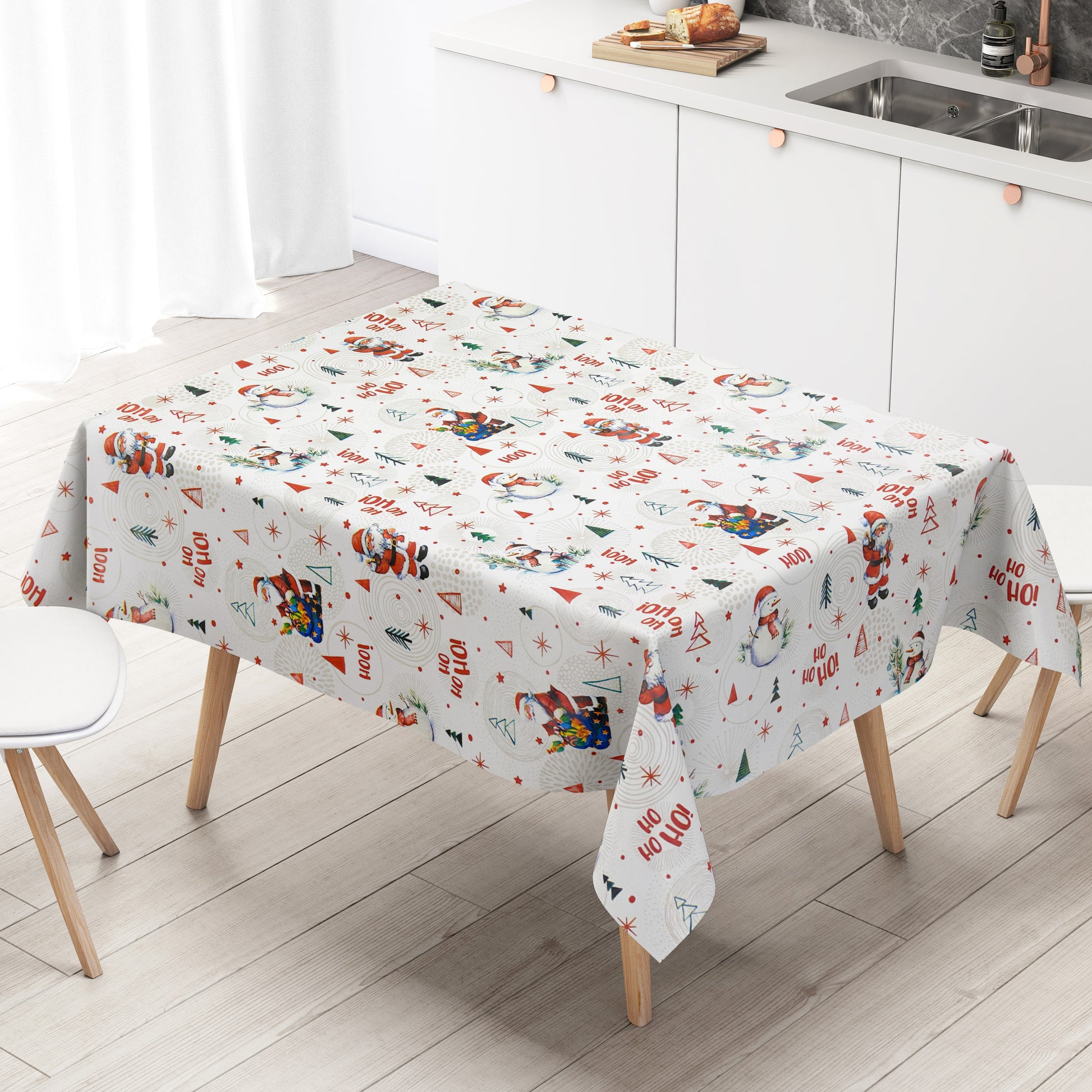 Wachstuch Tischdecke Weihanchten HoHoHo