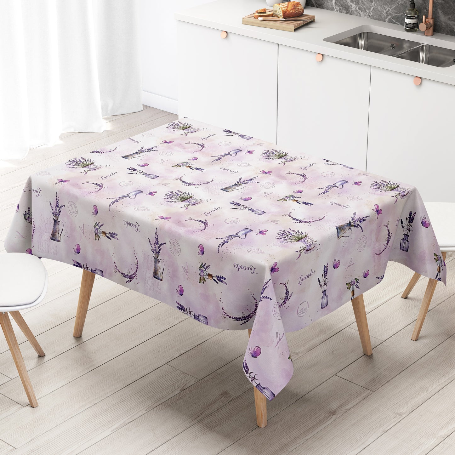 Wachstuch Tischdecke Lavendel lila