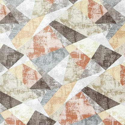 Wachstuch Tischdecke geprägt Dreiecke geometrie beige braun terrakotta