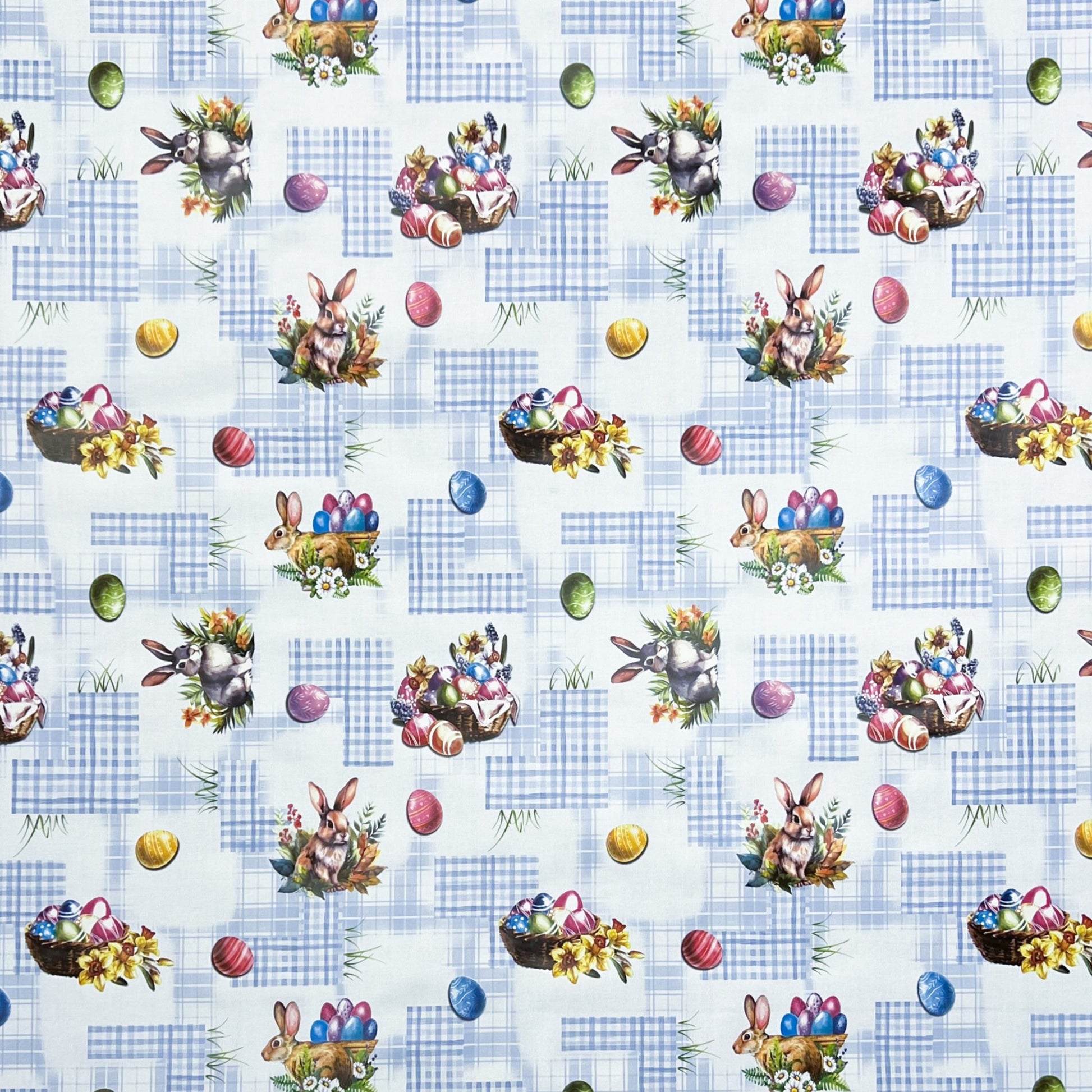 Wachstuch Tischdecke Ostern blau