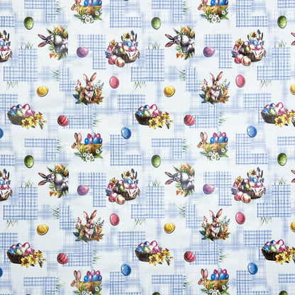 Wachstuch Tischdecke Ostern blau