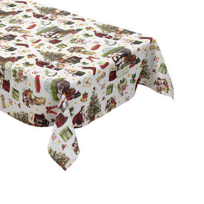 Wachstuch Tischdecke Weihnachten Weihnachtsmann Geschenke