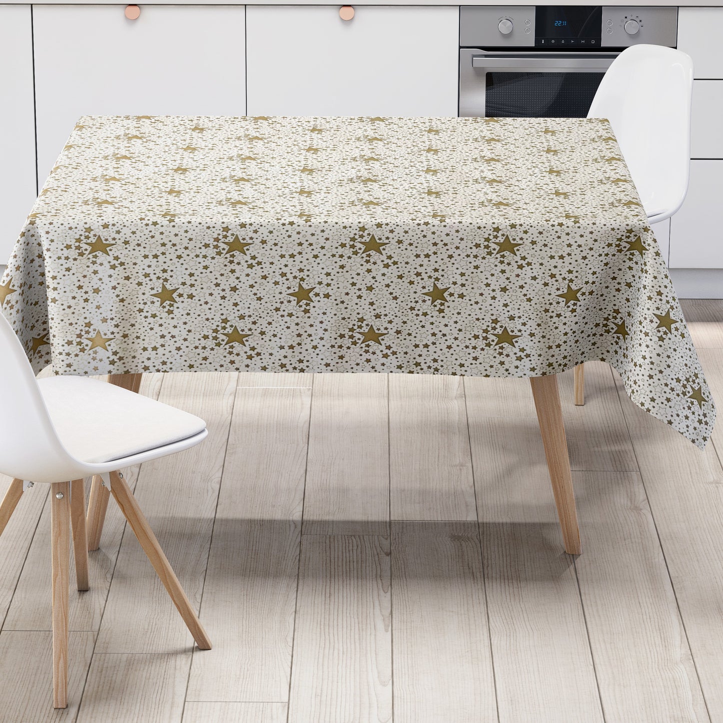 Wachstuch Rolle Weihnachten P226-1 Sterne gold Rollenware