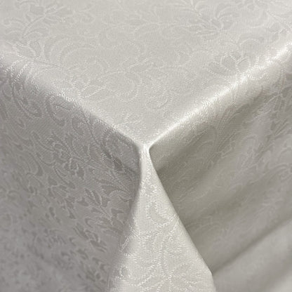 Wachstuch Tischdecke 160 cm Breite Übergröße geprägt P514-53 silber Blumenranken floral eckig rund oval