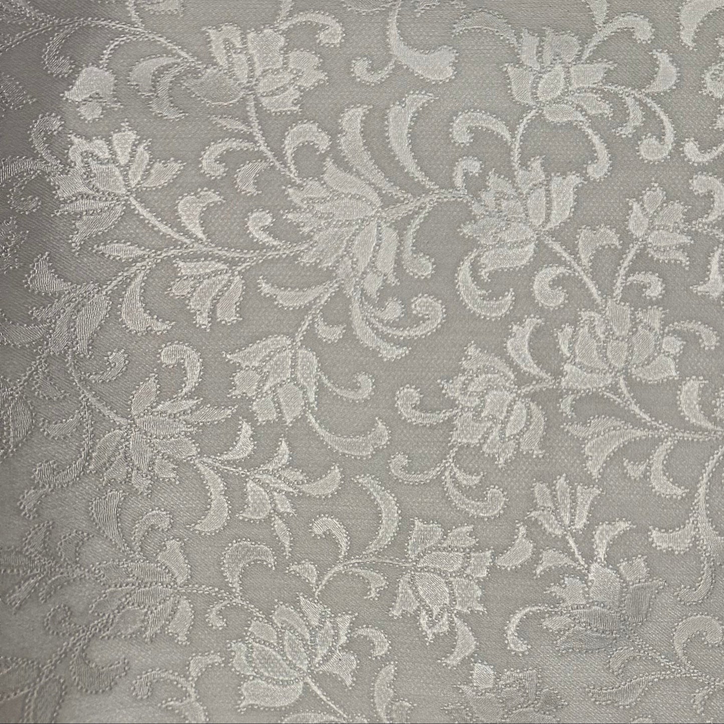 Wachstuch Tischdecke 160 cm Breite Übergröße geprägt P514-53 silber Blumenranken floral eckig rund oval