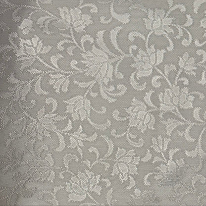 Wachstuch Tischdecke 160 cm Breite Übergröße geprägt P514-53 silber Blumenranken floral eckig rund oval