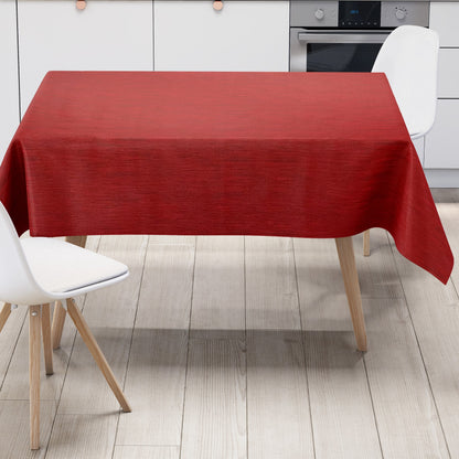 Wachstuch Tischdecke Leinen rot uni