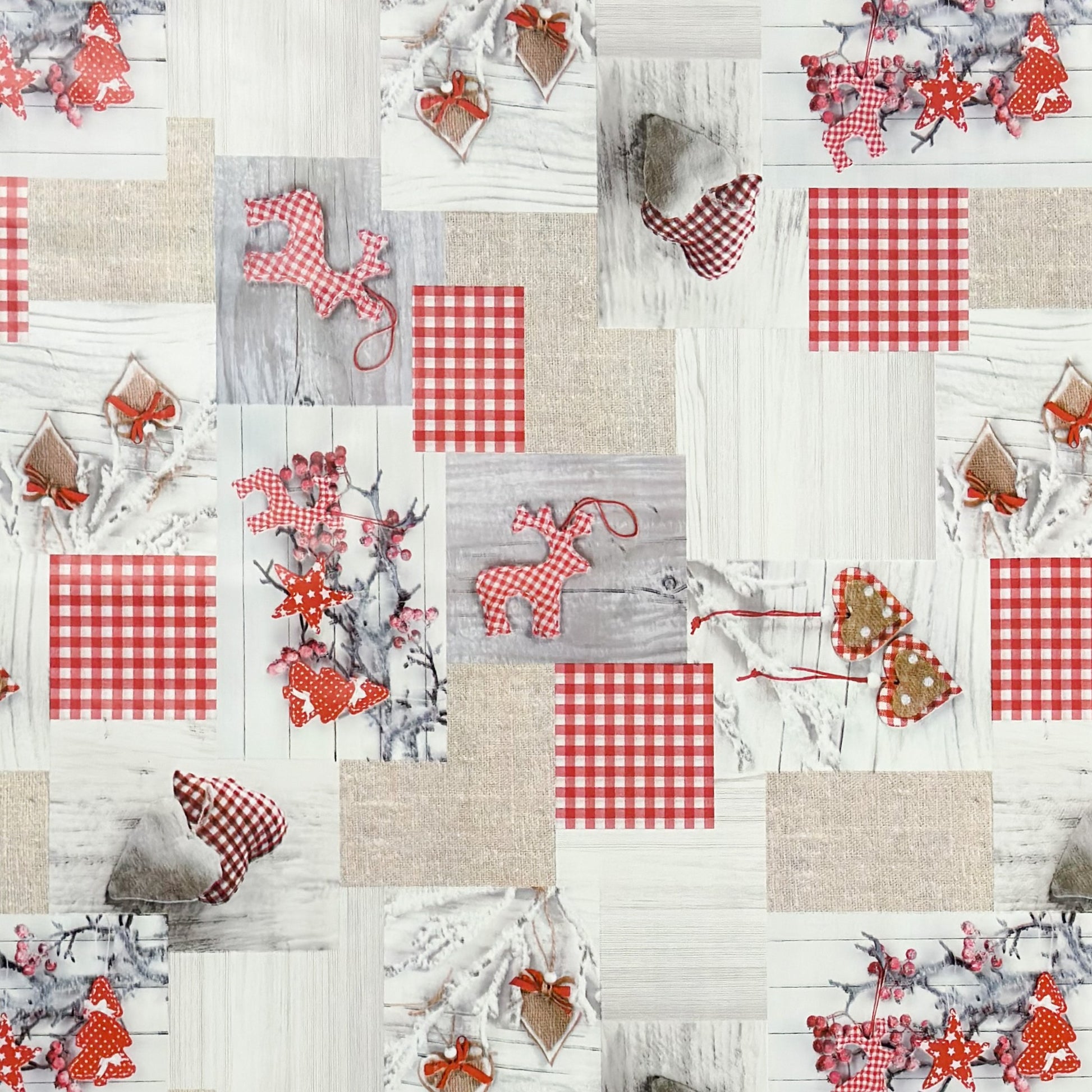 Wachstuch Tischdecke Weihnachten Patchwork