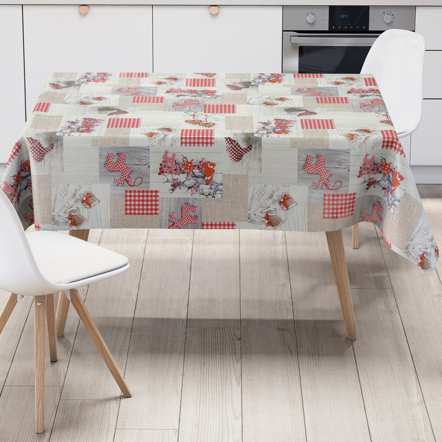 Wachstuch Tischdecke Weihnachten Patchwork