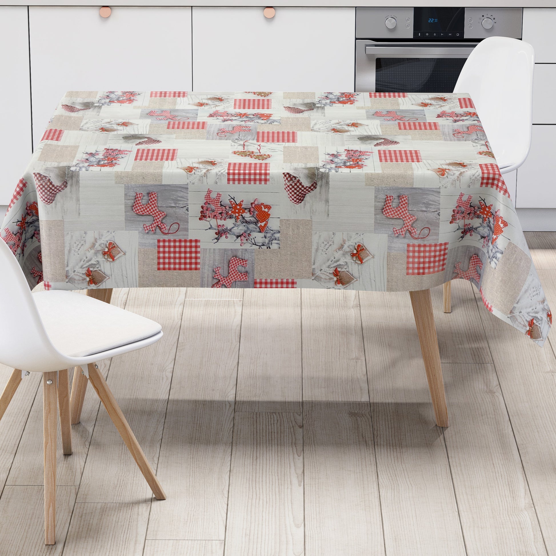 Wachstuch Tischdecke Weihnachten Patchwork
