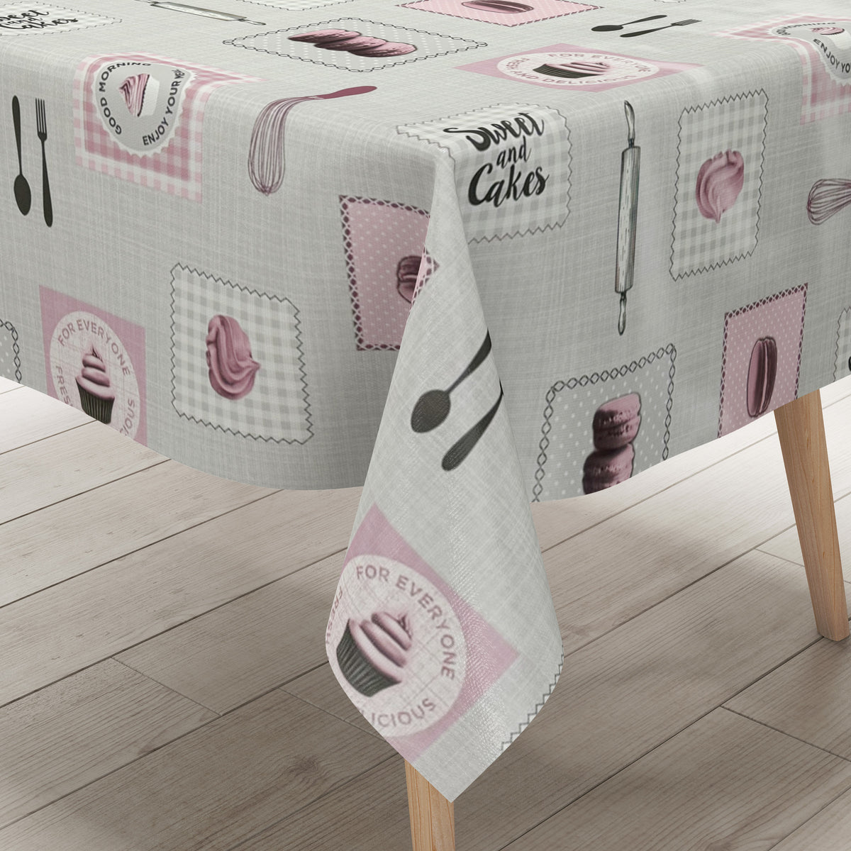 Wachstuch Tischdecke 160 cm Breite Übergröße P8085-1 Cupcake SWEET and –