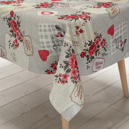 Wachstuch Tischdecke Rosen Vintage