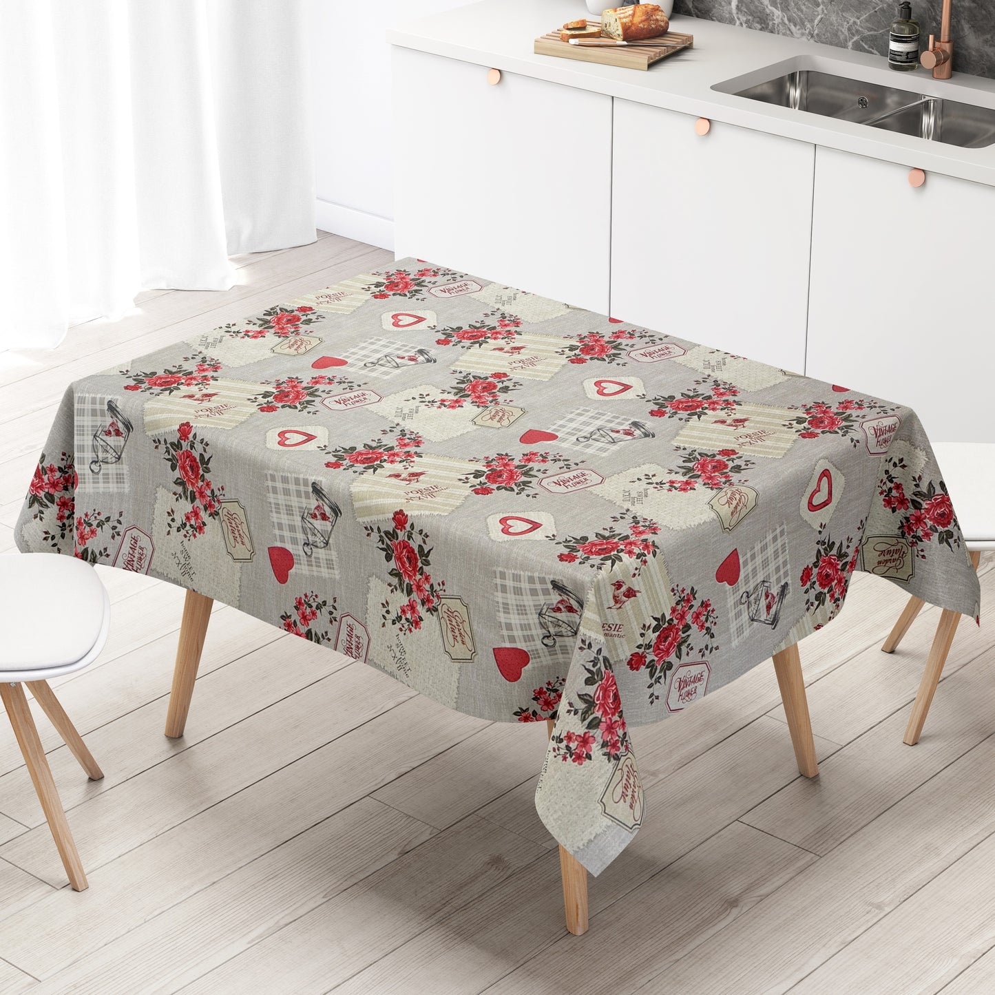 Wachstuch Tischdecke Rosen Vintage