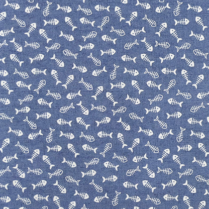 Beschichtete Baumwolle maritim Fische blau