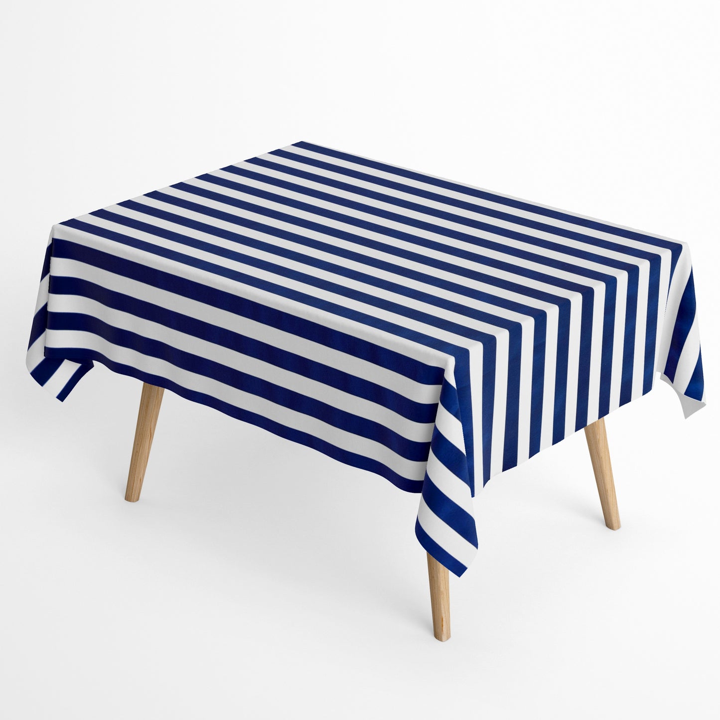 Tischdecke beschichtete Baumwolle Streifen maritim marineblau