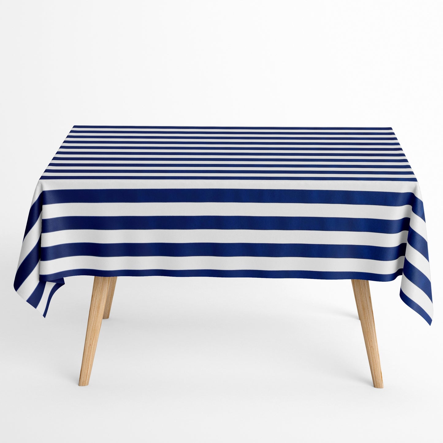 Tischdecke beschichtete Baumwolle Streifen maritim marineblau