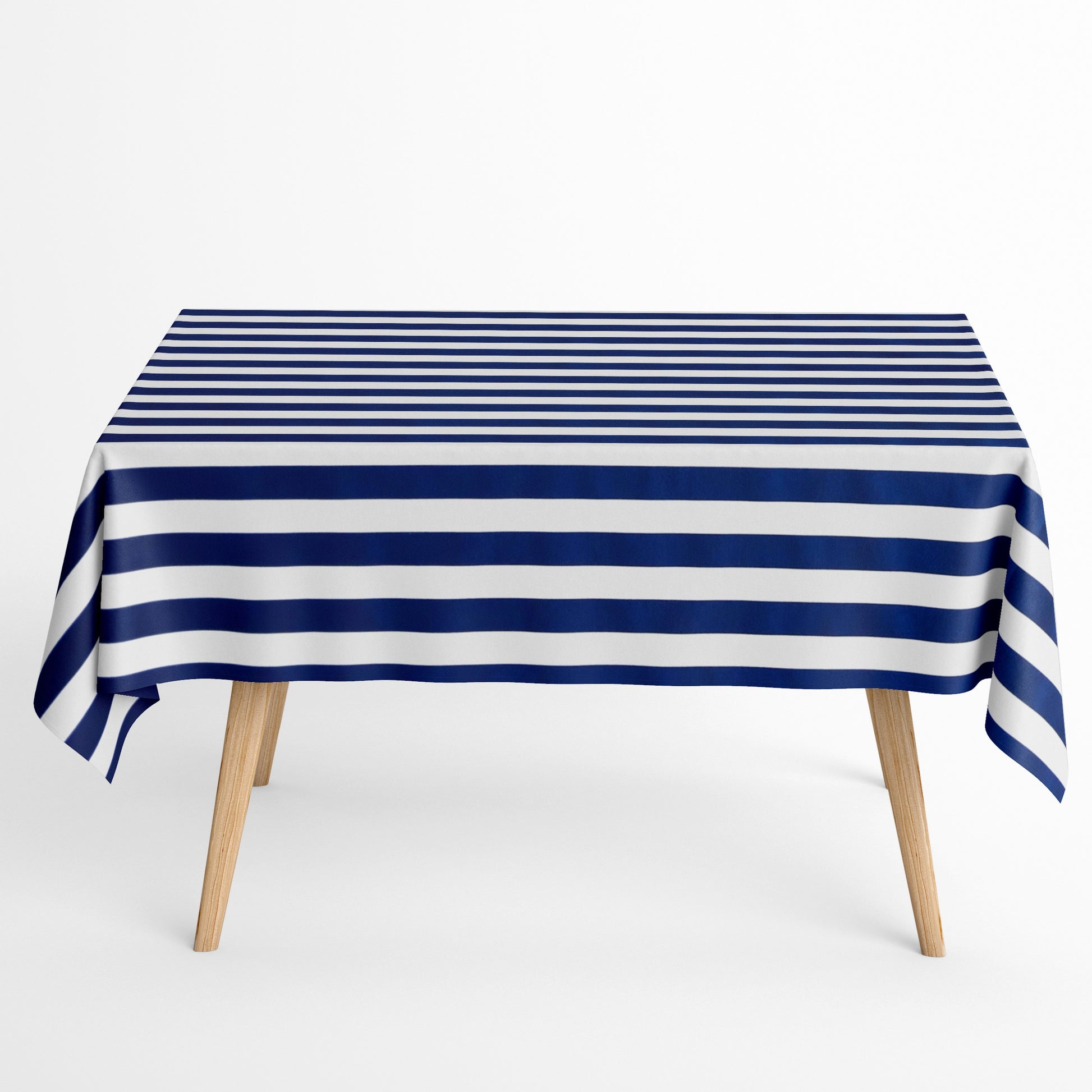 Tischdecke beschichtete Baumwolle Streifen maritim marineblau