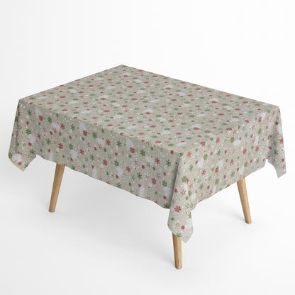 Tischdecke beschichtete Baumwolle Weihnachten Sterne Schneeflocken