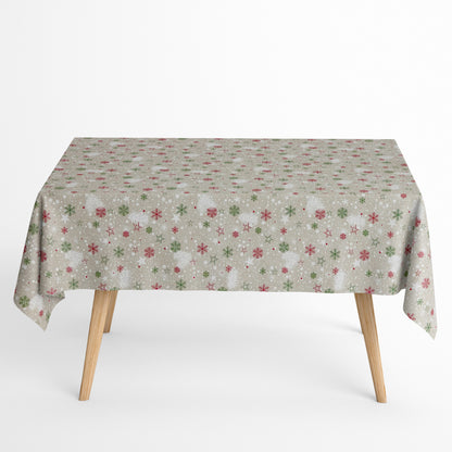 Tischdecke beschichtete Baumwolle Weihnachten Sterne Schneeflocken
