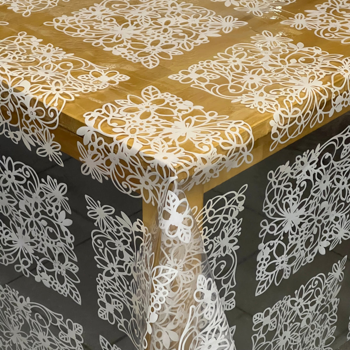Tischdecke Tischfolie transparent glasklar TF31496 Fiore floral 0,15 m –